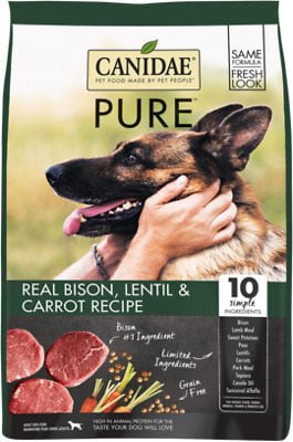 CANIDAE Grain-Free PURE Real Bison, Lentil & Carrot Recipe Dry Dog Food