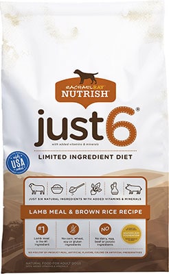 Rachael Ray Nutrish Just 6 Natural Lamb Meal & Brown Rice Dog Food