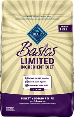 Blue Buffalo Basics Limited Ingredient Diet Turkey & Potato Recipe Senior Dry Dog Food