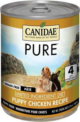 CANIDAE Grain-Free PURE Puppy Limited Ingredient Chicken Formula Conserve Dog Food 