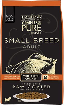 CANIDAE Grain-Free PURE Petite Chicken Formula Small Breed Limited Ingredient Freeze-Dried