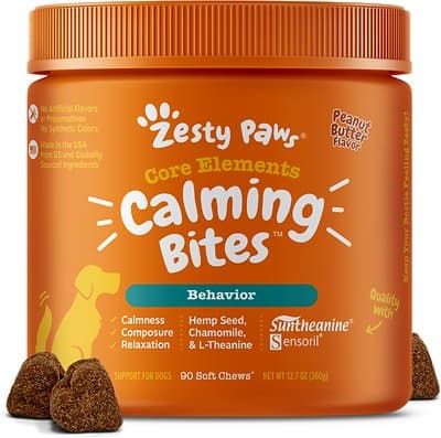 Zesty Paws Calming Bites Stress & Anxiety Peanut Butter Flavor Soft Chew