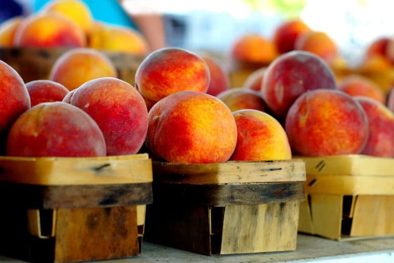 Fresh peaches at the market