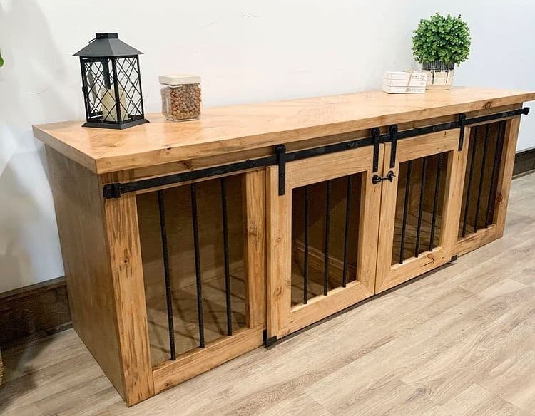 A wooden dog crate