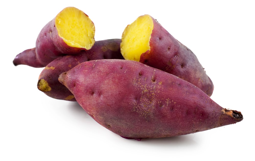 Cooked purple sweet potatoes
