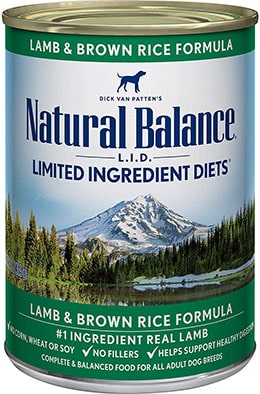 Natural Balance Limited Ingredient Diet Lamb & Brown Rice Wet Canned Dog Food 