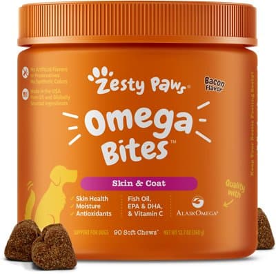 Zesty Paws Omega Bites Skin & Coat Dog Supplement