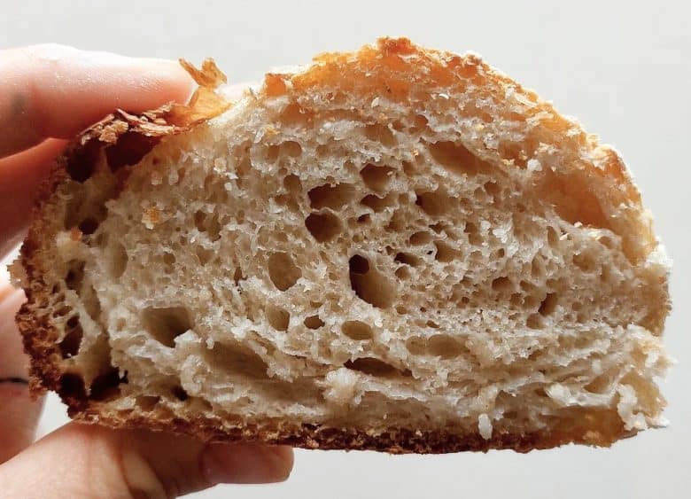 A piece of sourdough bread